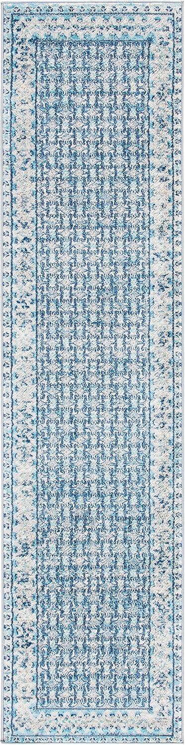 image:imageSAFAVIEH Brentwood Collection 8 x 10 Blue Yellow BNT899M Traditional Oriental Distressed NonShedding Living Room Bedroom Dining Home Office Area RugIvoryAqua