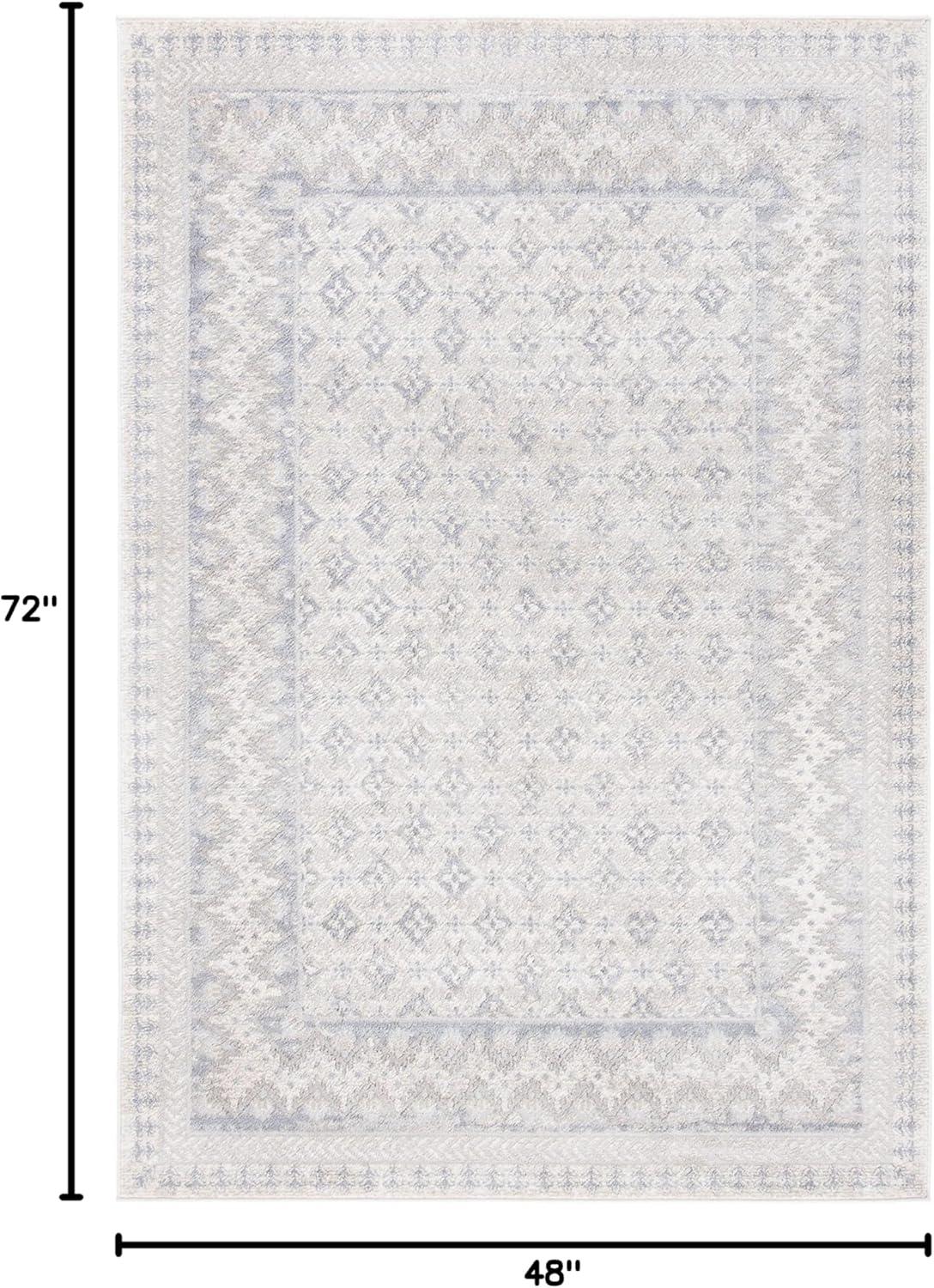 image:imageSAFAVIEH Brentwood Collection 8 x 10 Blue Yellow BNT899M Traditional Oriental Distressed NonShedding Living Room Bedroom Dining Home Office Area RugIvoryGrey