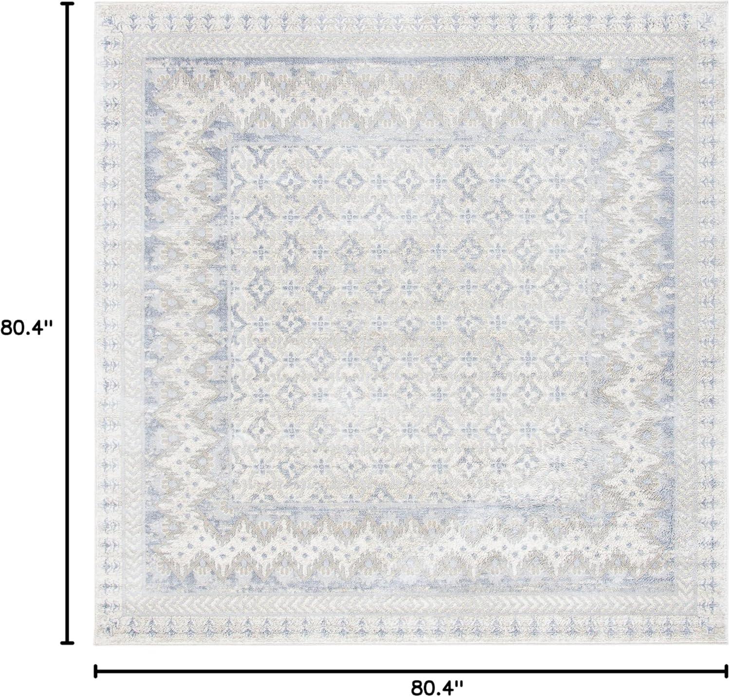 image:imageSAFAVIEH Brentwood Collection 8 x 10 Blue Yellow BNT899M Traditional Oriental Distressed NonShedding Living Room Bedroom Dining Home Office Area RugIvoryGrey
