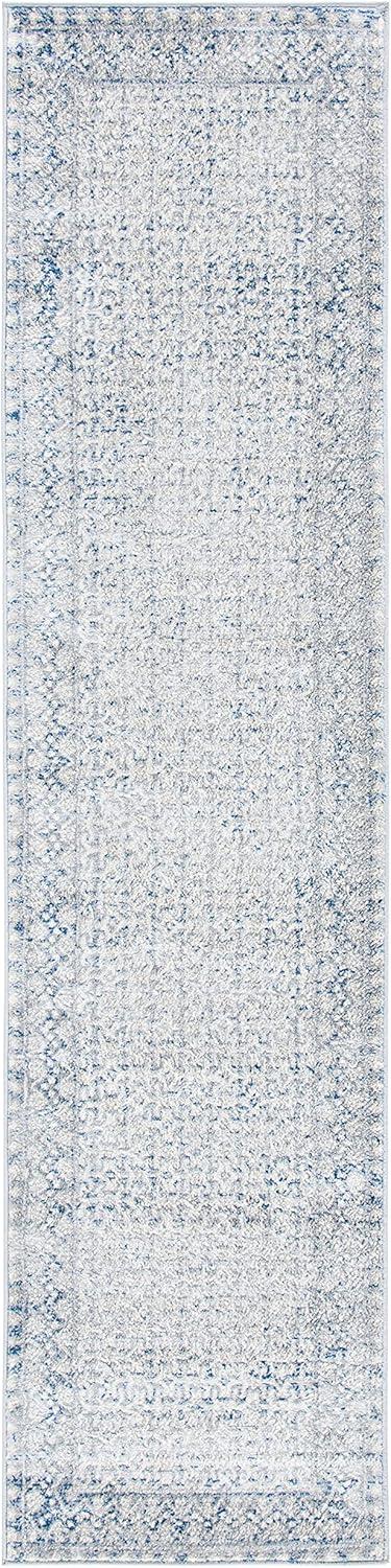 image:imageSAFAVIEH Brentwood Collection 8 x 10 Blue Yellow BNT899M Traditional Oriental Distressed NonShedding Living Room Bedroom Dining Home Office Area RugIvoryLight Grey