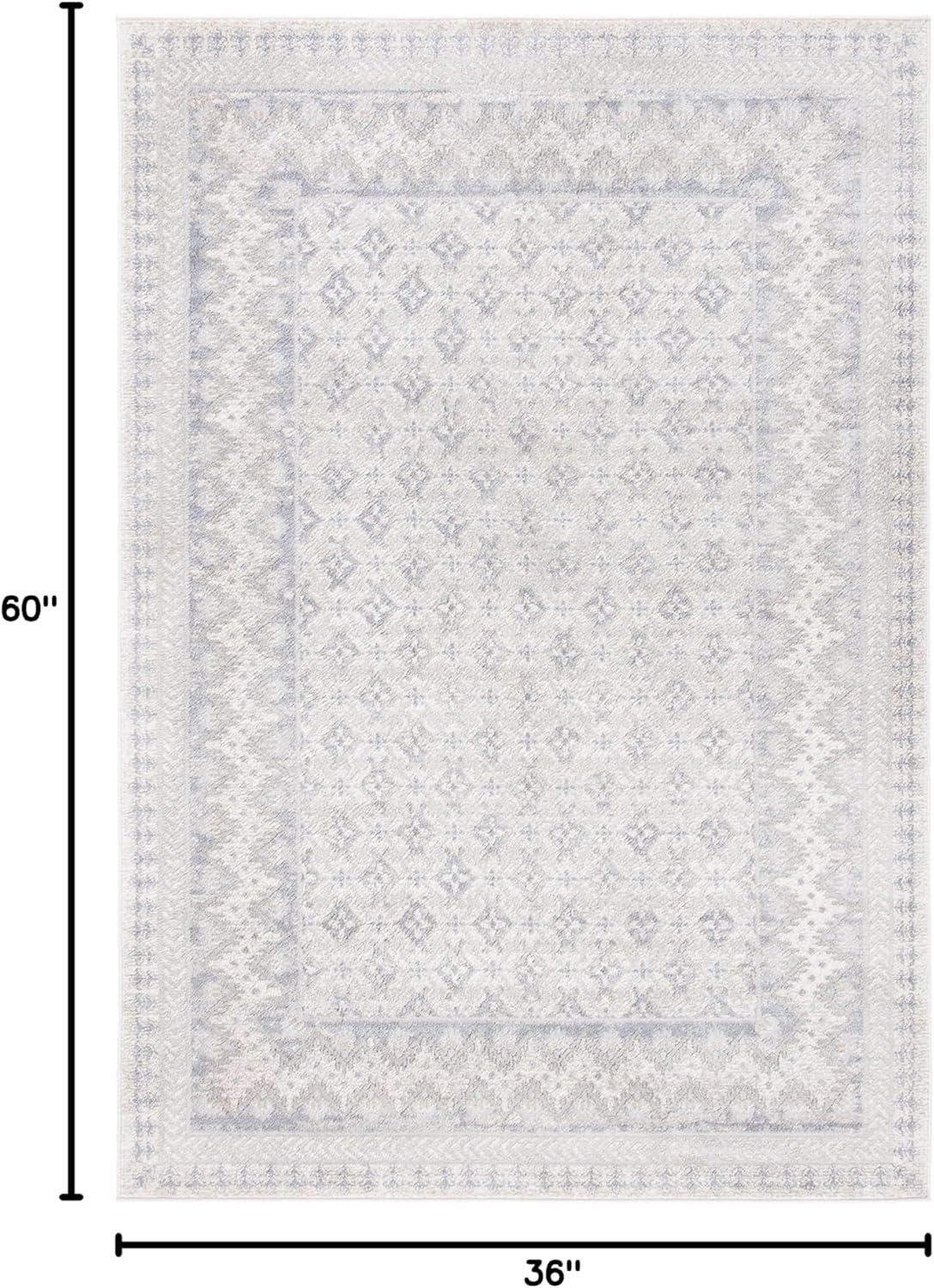 image:imageSAFAVIEH Brentwood Collection 8 x 10 Blue Yellow BNT899M Traditional Oriental Distressed NonShedding Living Room Bedroom Dining Home Office Area RugIvoryGrey