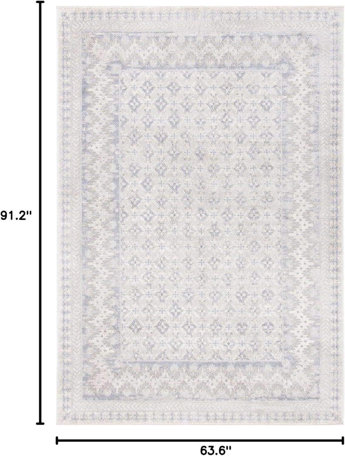image:imageSAFAVIEH Brentwood Collection 8 x 10 Blue Yellow BNT899M Traditional Oriental Distressed NonShedding Living Room Bedroom Dining Home Office Area RugIvoryGrey