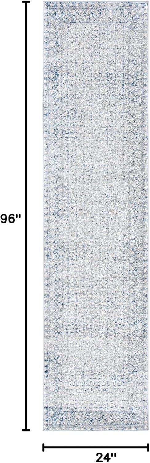 image:imageSAFAVIEH Brentwood Collection 8 x 10 Blue Yellow BNT899M Traditional Oriental Distressed NonShedding Living Room Bedroom Dining Home Office Area RugIvoryLight Grey