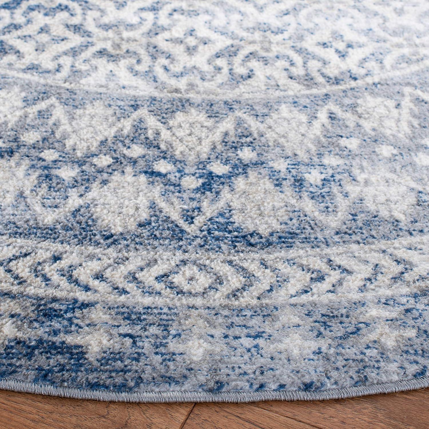 image:imageSAFAVIEH Brentwood Collection 8 x 10 Blue Yellow BNT899M Traditional Oriental Distressed NonShedding Living Room Bedroom Dining Home Office Area RugIvoryLight Grey