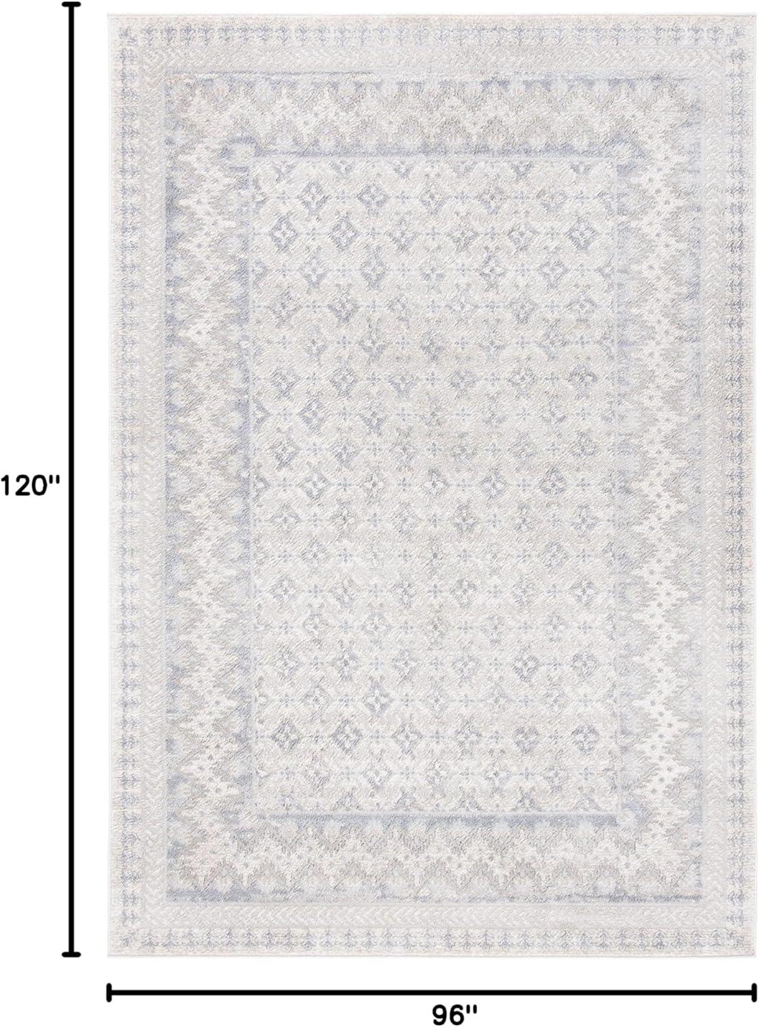 image:imageSAFAVIEH Brentwood Collection 8 x 10 Blue Yellow BNT899M Traditional Oriental Distressed NonShedding Living Room Bedroom Dining Home Office Area RugIvoryGrey