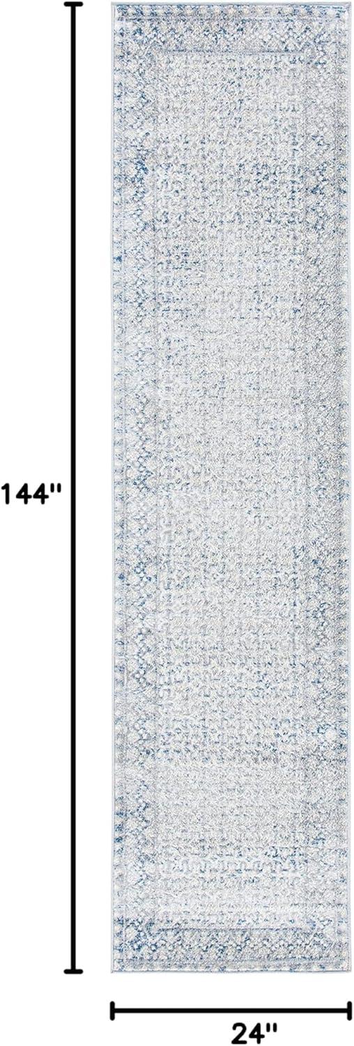 image:imageSAFAVIEH Brentwood Collection 8 x 10 Blue Yellow BNT899M Traditional Oriental Distressed NonShedding Living Room Bedroom Dining Home Office Area RugIvoryLight Grey
