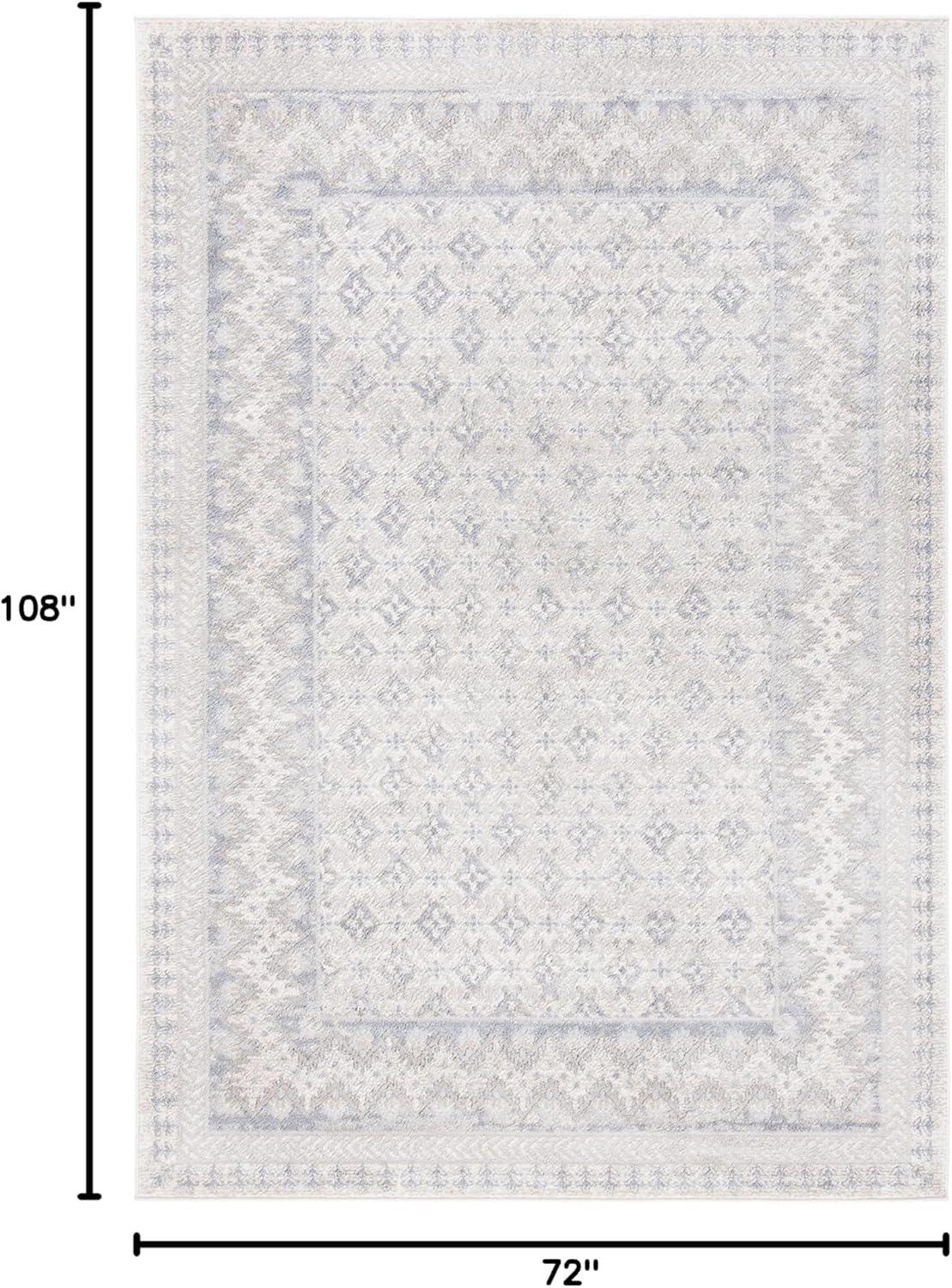 image:imageSAFAVIEH Brentwood Collection 8 x 10 Blue Yellow BNT899M Traditional Oriental Distressed NonShedding Living Room Bedroom Dining Home Office Area RugIvoryGrey
