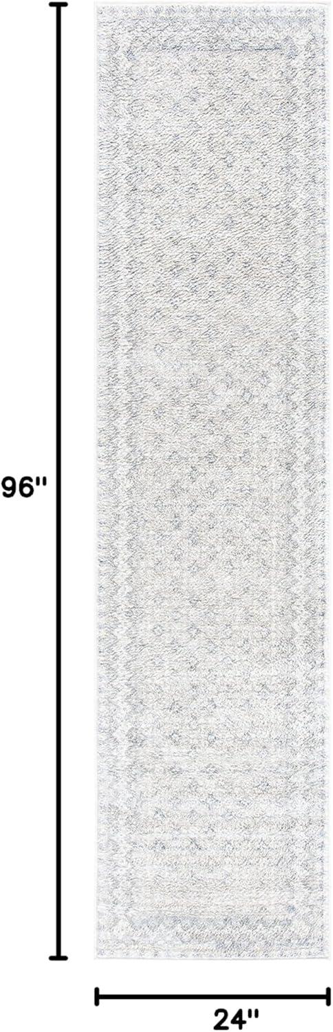 image:imageSAFAVIEH Brentwood Collection 8 x 10 Blue Yellow BNT899M Traditional Oriental Distressed NonShedding Living Room Bedroom Dining Home Office Area RugIvoryGrey