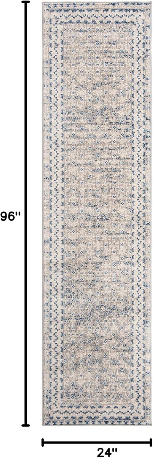 image:imageSAFAVIEH Brentwood Collection 8 x 10 Blue Yellow BNT899M Traditional Oriental Distressed NonShedding Living Room Bedroom Dining Home Office Area RugLight Grey Blue