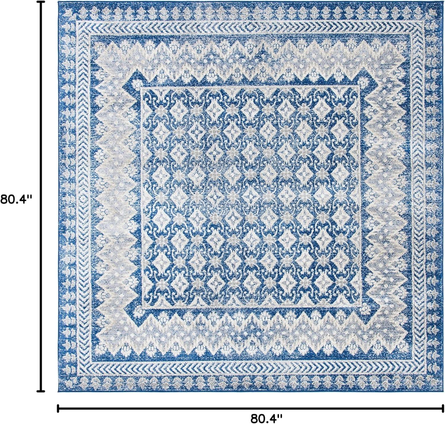 image:imageSAFAVIEH Brentwood Collection 8 x 10 Blue Yellow BNT899M Traditional Oriental Distressed NonShedding Living Room Bedroom Dining Home Office Area RugNavyBeige
