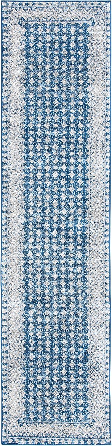 image:imageSAFAVIEH Brentwood Collection 8 x 10 Blue Yellow BNT899M Traditional Oriental Distressed NonShedding Living Room Bedroom Dining Home Office Area RugNavyBeige