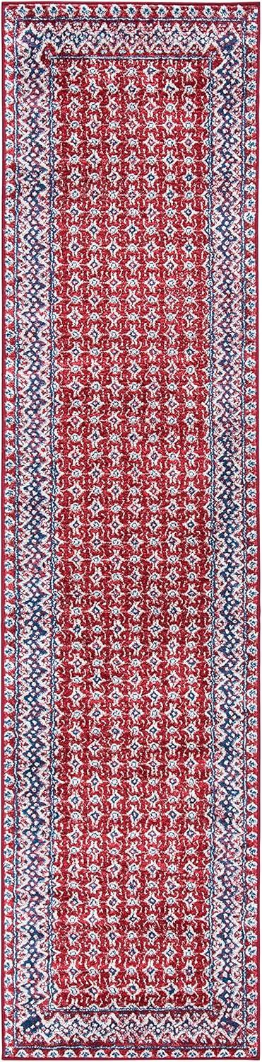 image:imageSAFAVIEH Brentwood Collection 8 x 10 Blue Yellow BNT899M Traditional Oriental Distressed NonShedding Living Room Bedroom Dining Home Office Area RugRedIvory