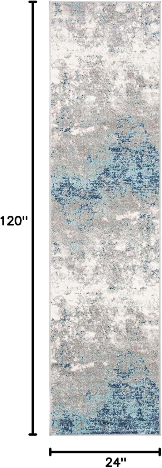 image:imageSAFAVIEH Brentwood Collection Area Rug 9 x 12 Grey amp Ivory Modern Abstract Design NonShedding amp Easy Care Ideal for High Traffic Areas in Living Room Bedroom BNT822HLight Grey Blue