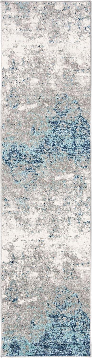 image:imageSAFAVIEH Brentwood Collection Area Rug 9 x 12 Grey amp Ivory Modern Abstract Design NonShedding amp Easy Care Ideal for High Traffic Areas in Living Room Bedroom BNT822HLight Grey Blue
