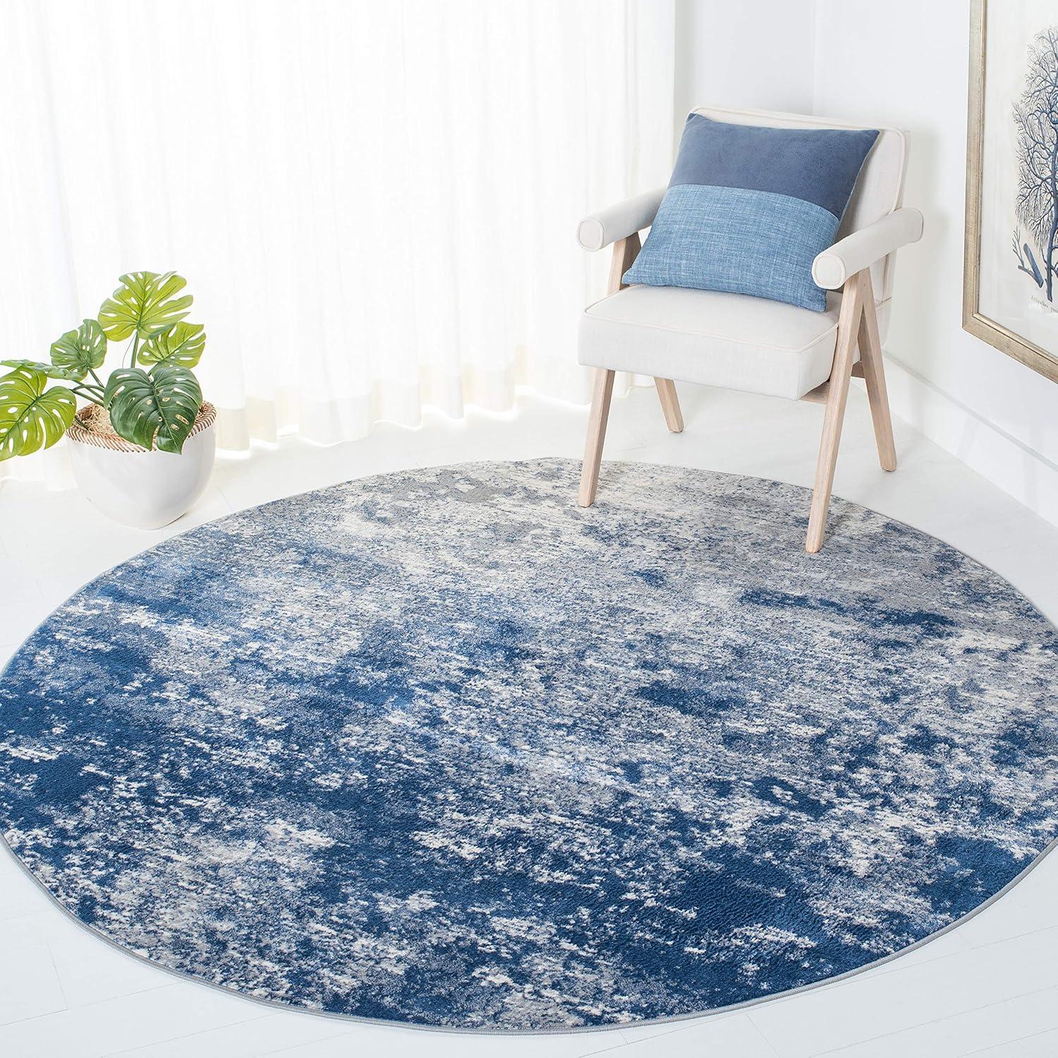 image:imageSAFAVIEH Brentwood Collection Area Rug 9 x 12 Grey amp Ivory Modern Abstract Design NonShedding amp Easy Care Ideal for High Traffic Areas in Living Room Bedroom BNT822HGreyNavy