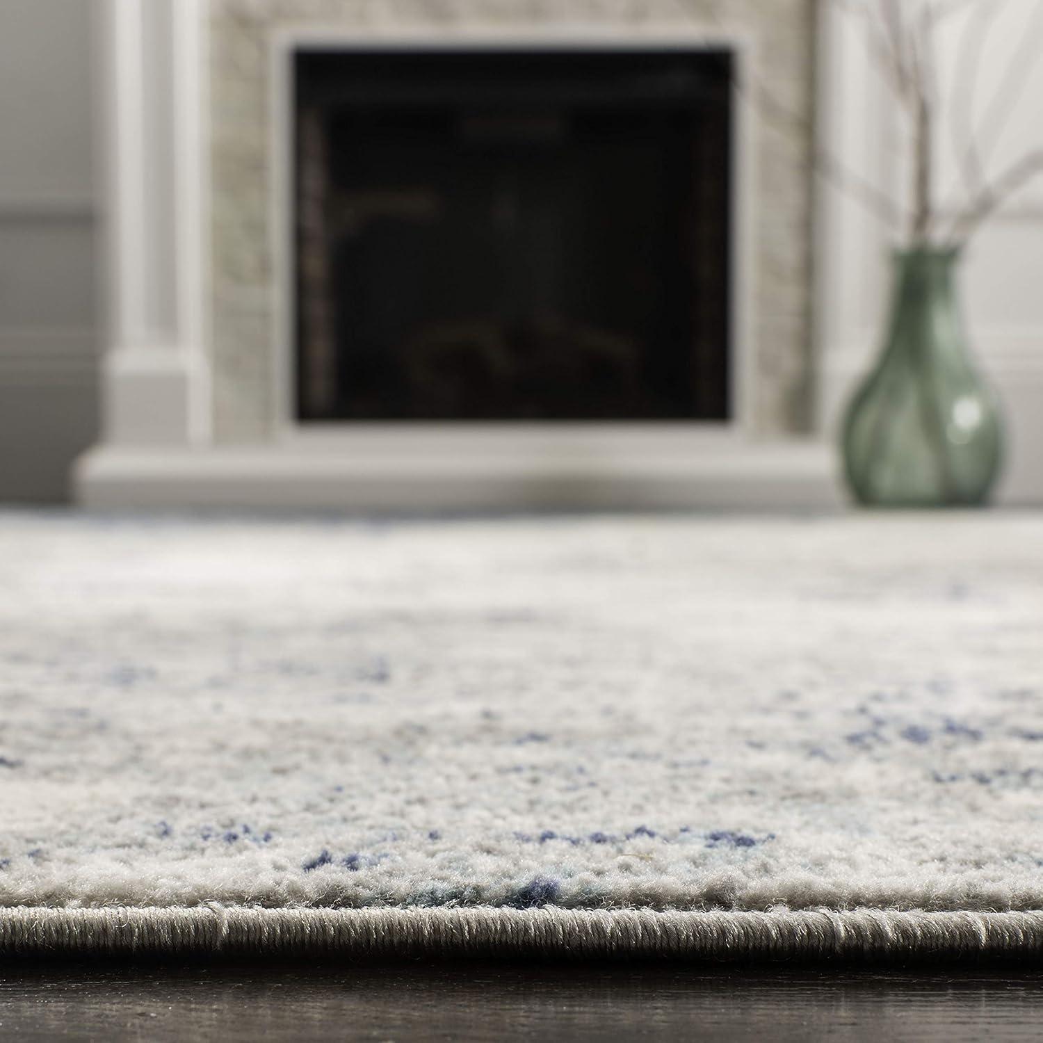 image:imageSAFAVIEH Brentwood Collection Area Rug 9 x 12 Grey amp Ivory Modern Abstract Design NonShedding amp Easy Care Ideal for High Traffic Areas in Living Room Bedroom BNT822HLight Grey Blue