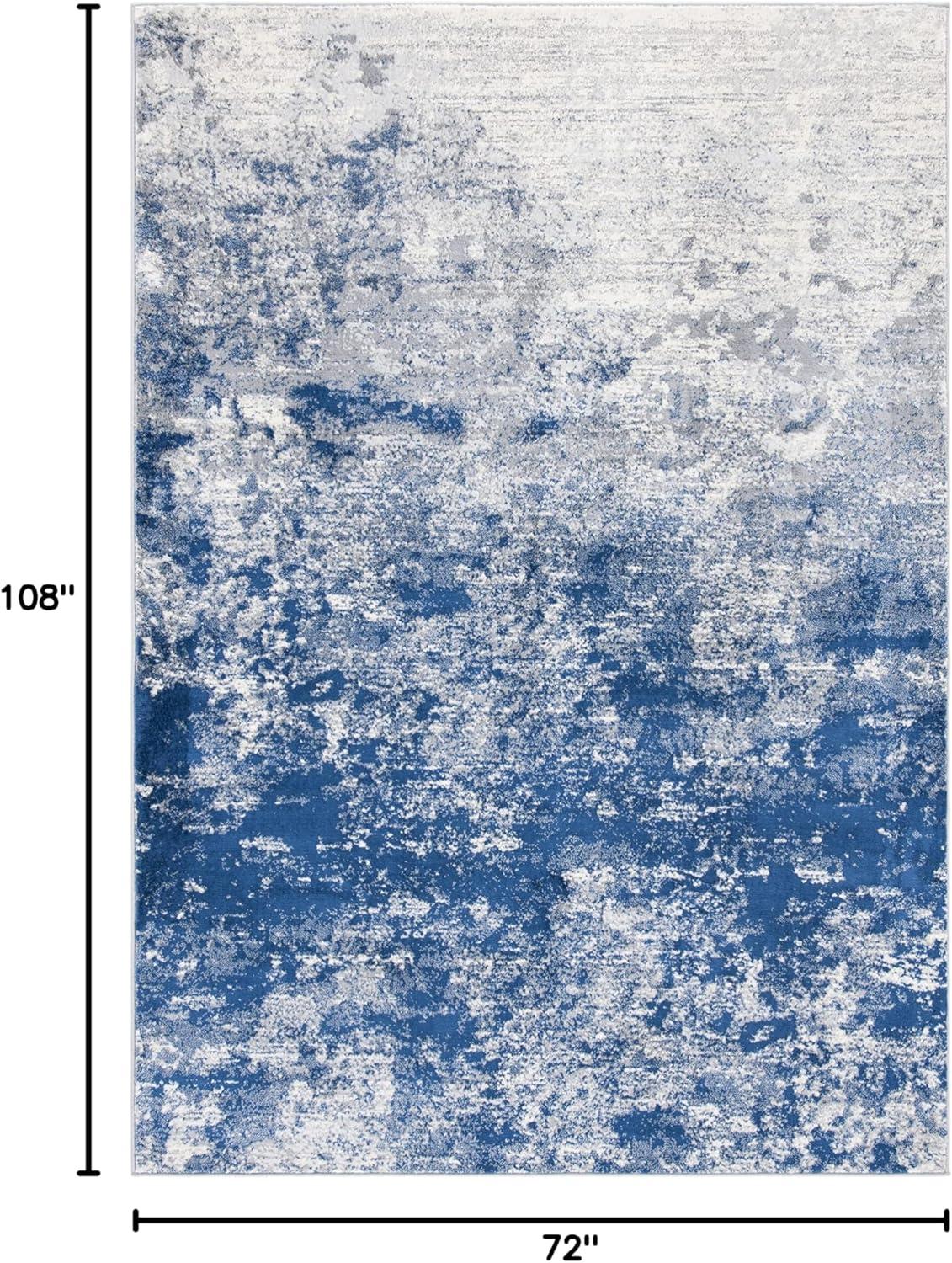 image:imageSAFAVIEH Brentwood Collection Area Rug 9 x 12 Grey amp Ivory Modern Abstract Design NonShedding amp Easy Care Ideal for High Traffic Areas in Living Room Bedroom BNT822HGreyNavy