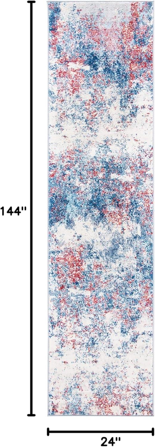 image:imageSAFAVIEH Brentwood Collection Area Rug 9 x 12 Grey amp Ivory Modern Abstract Design NonShedding amp Easy Care Ideal for High Traffic Areas in Living Room Bedroom BNT822HNavyRed