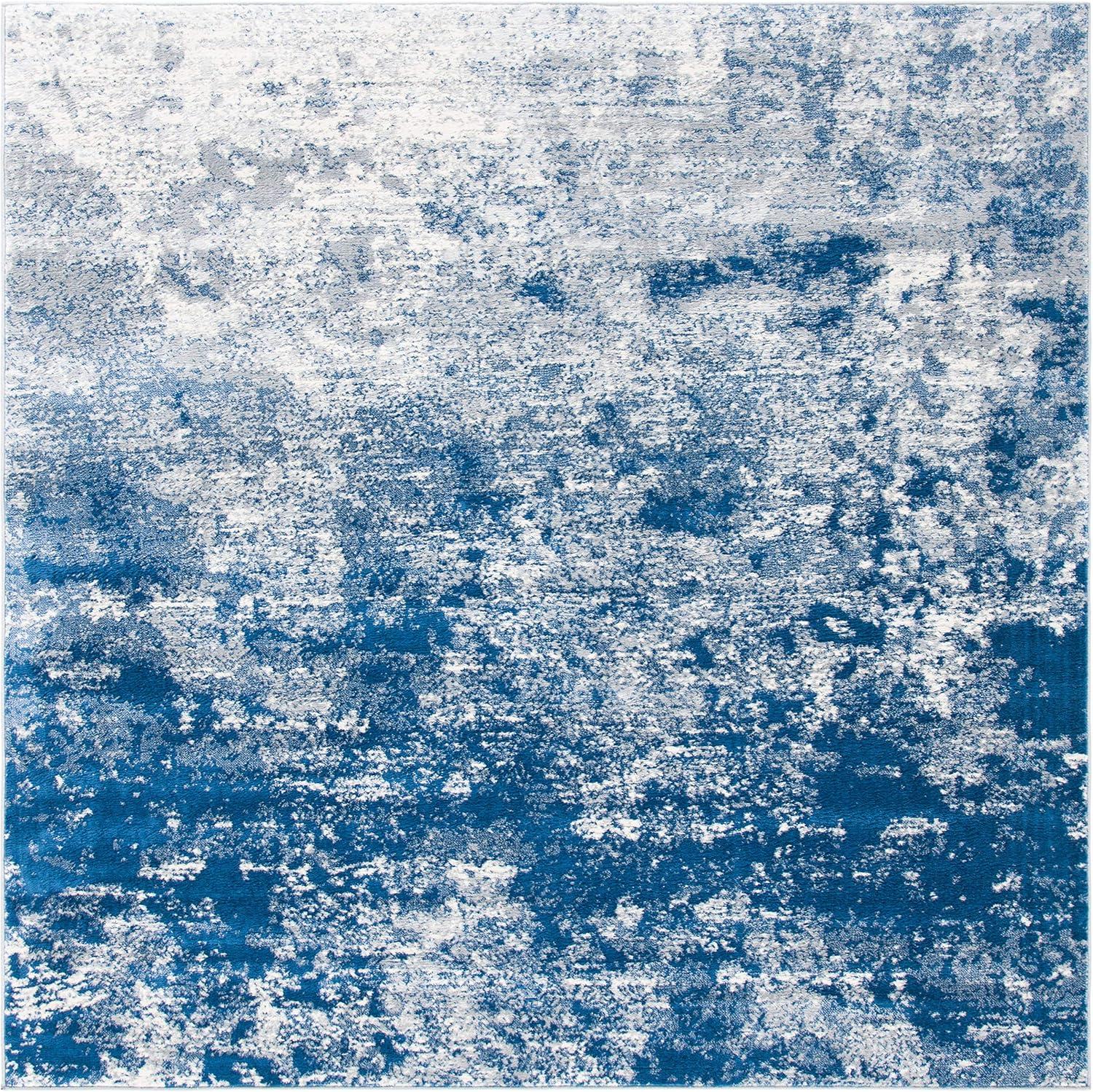 image:imageSAFAVIEH Brentwood Collection Area Rug 9 x 12 Grey amp Ivory Modern Abstract Design NonShedding amp Easy Care Ideal for High Traffic Areas in Living Room Bedroom BNT822HGreyNavy