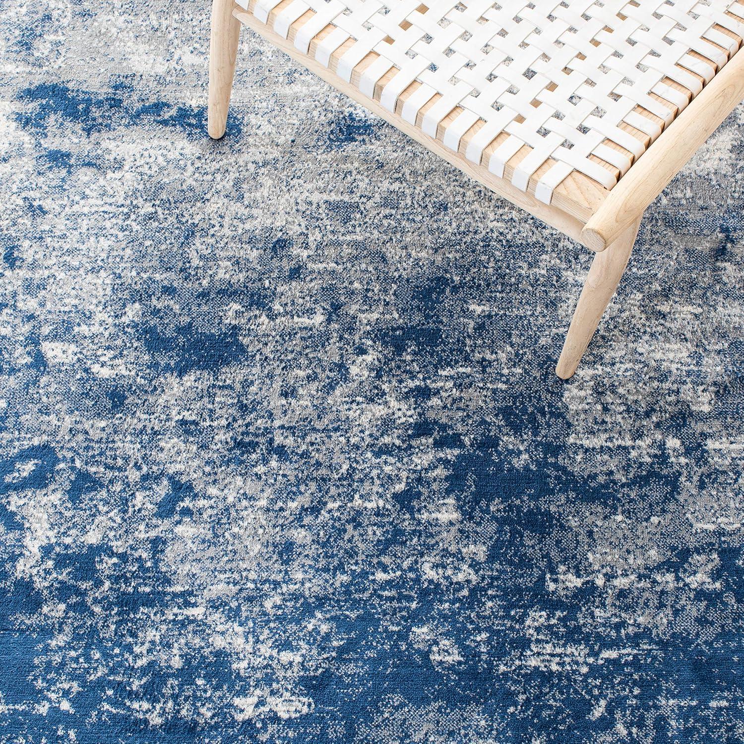 image:imageSAFAVIEH Brentwood Collection Area Rug 9 x 12 Grey amp Ivory Modern Abstract Design NonShedding amp Easy Care Ideal for High Traffic Areas in Living Room Bedroom BNT822HGreyNavy