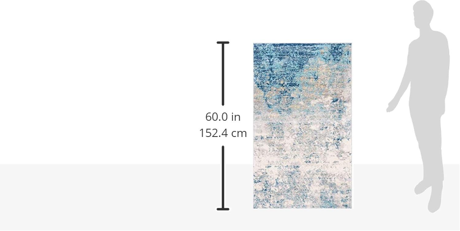 image:imageSAFAVIEH Brentwood Collection Area Rug 9 x 12 Grey amp Ivory Modern Abstract Design NonShedding amp Easy Care Ideal for High Traffic Areas in Living Room Bedroom BNT822HLight Grey Blue