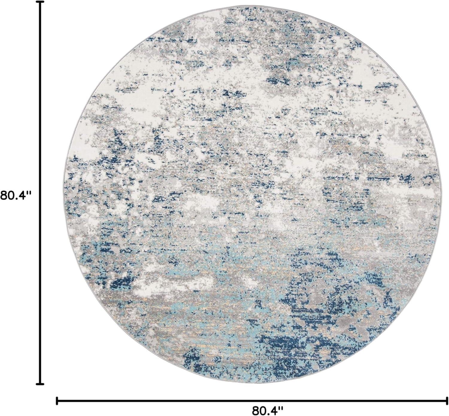 image:imageSAFAVIEH Brentwood Collection Area Rug 9 x 12 Grey amp Ivory Modern Abstract Design NonShedding amp Easy Care Ideal for High Traffic Areas in Living Room Bedroom BNT822HLight Grey Blue