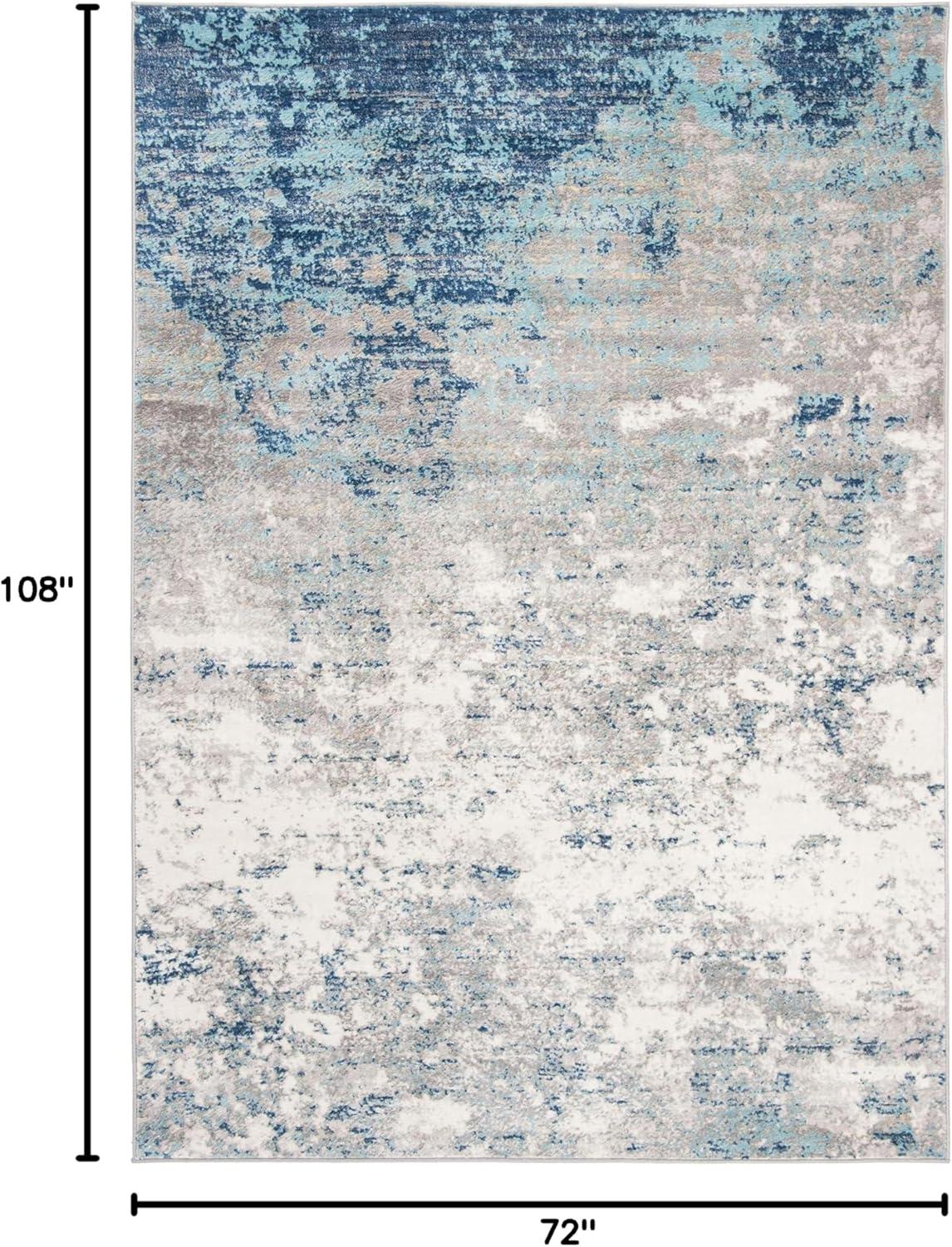 image:imageSAFAVIEH Brentwood Collection Area Rug 9 x 12 Grey amp Ivory Modern Abstract Design NonShedding amp Easy Care Ideal for High Traffic Areas in Living Room Bedroom BNT822HLight Grey Blue