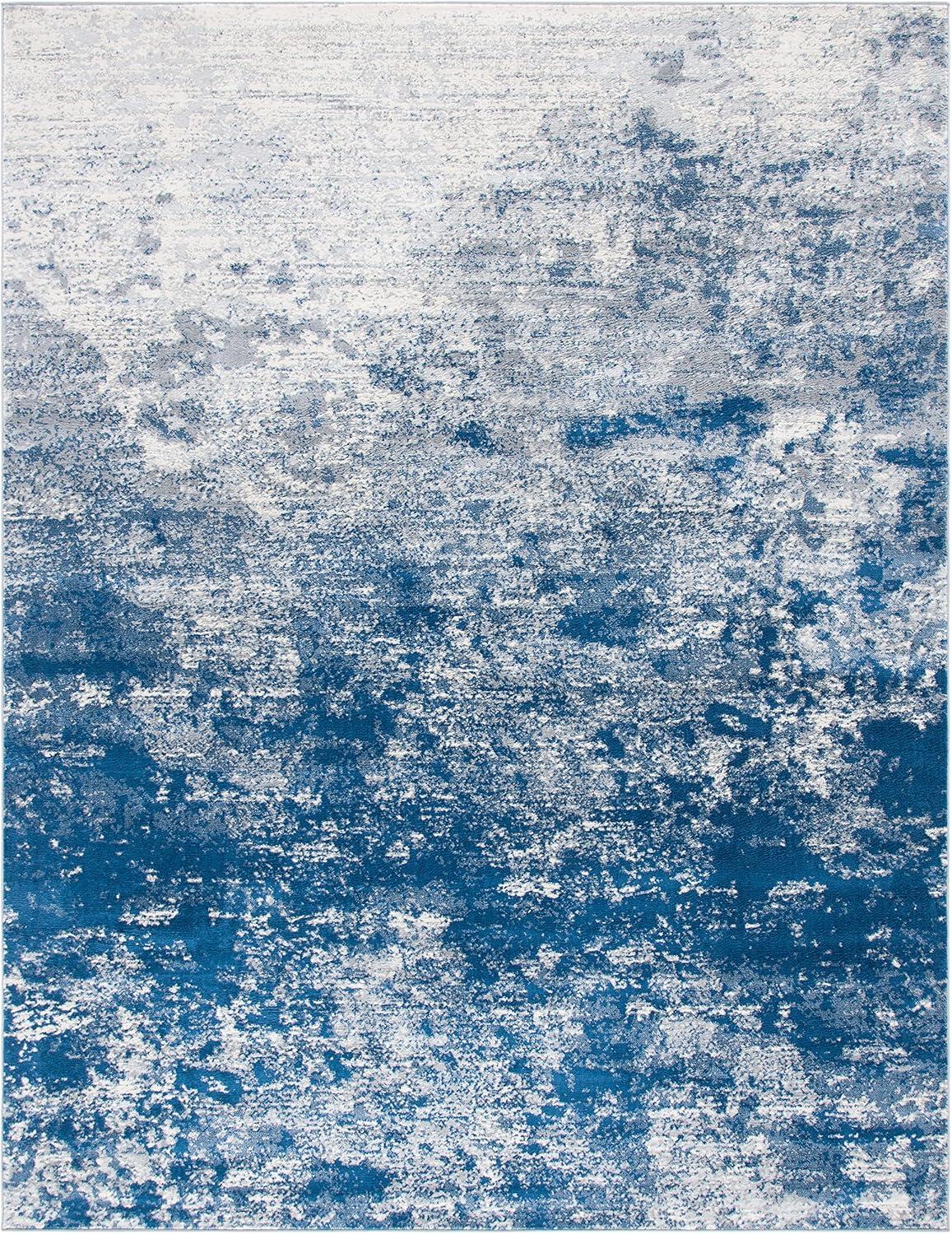 image:imageSAFAVIEH Brentwood Collection Area Rug 9 x 12 Grey amp Ivory Modern Abstract Design NonShedding amp Easy Care Ideal for High Traffic Areas in Living Room Bedroom BNT822HGreyNavy