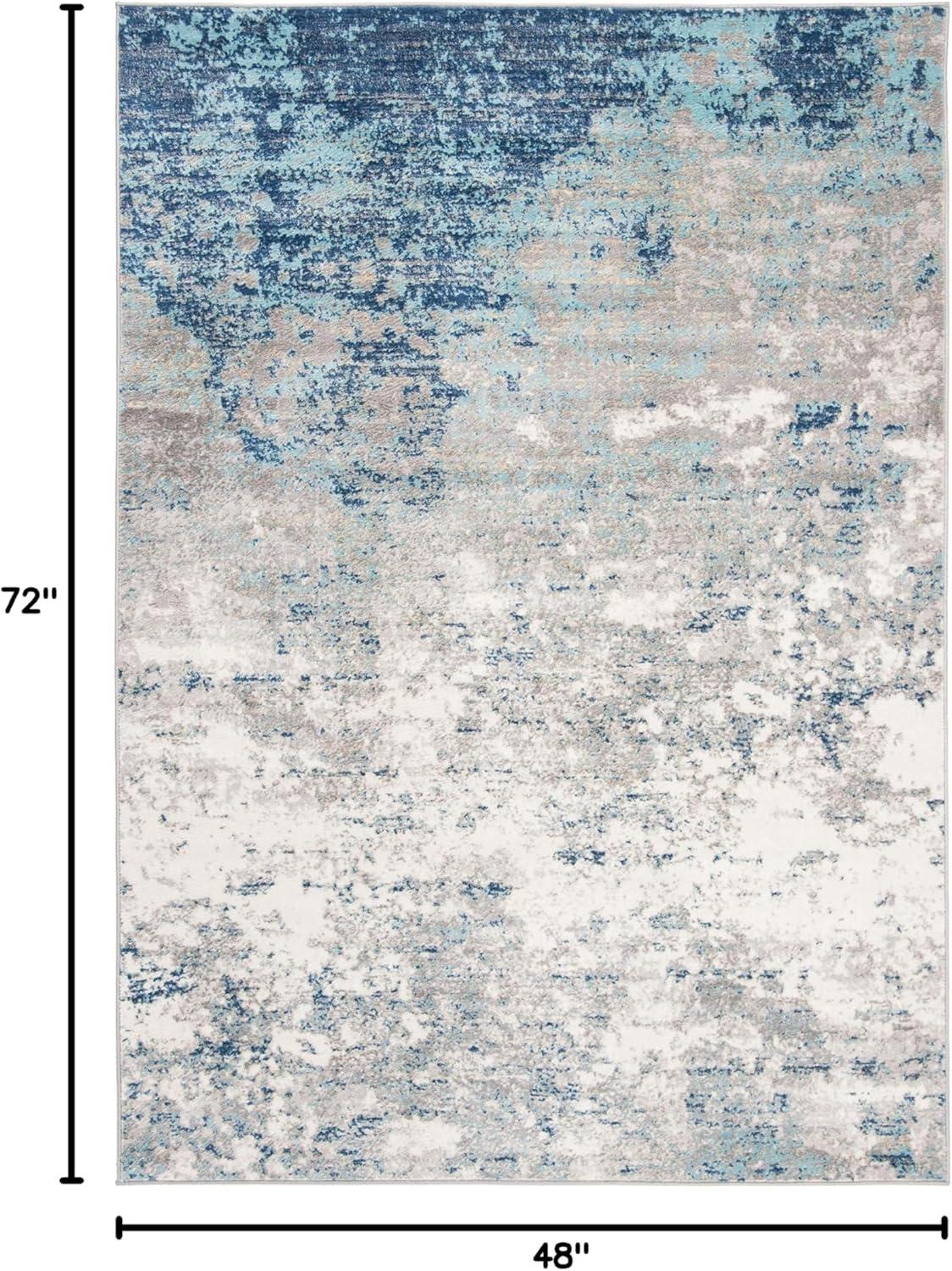 image:imageSAFAVIEH Brentwood Collection Area Rug 9 x 12 Grey amp Ivory Modern Abstract Design NonShedding amp Easy Care Ideal for High Traffic Areas in Living Room Bedroom BNT822HLight Grey Blue