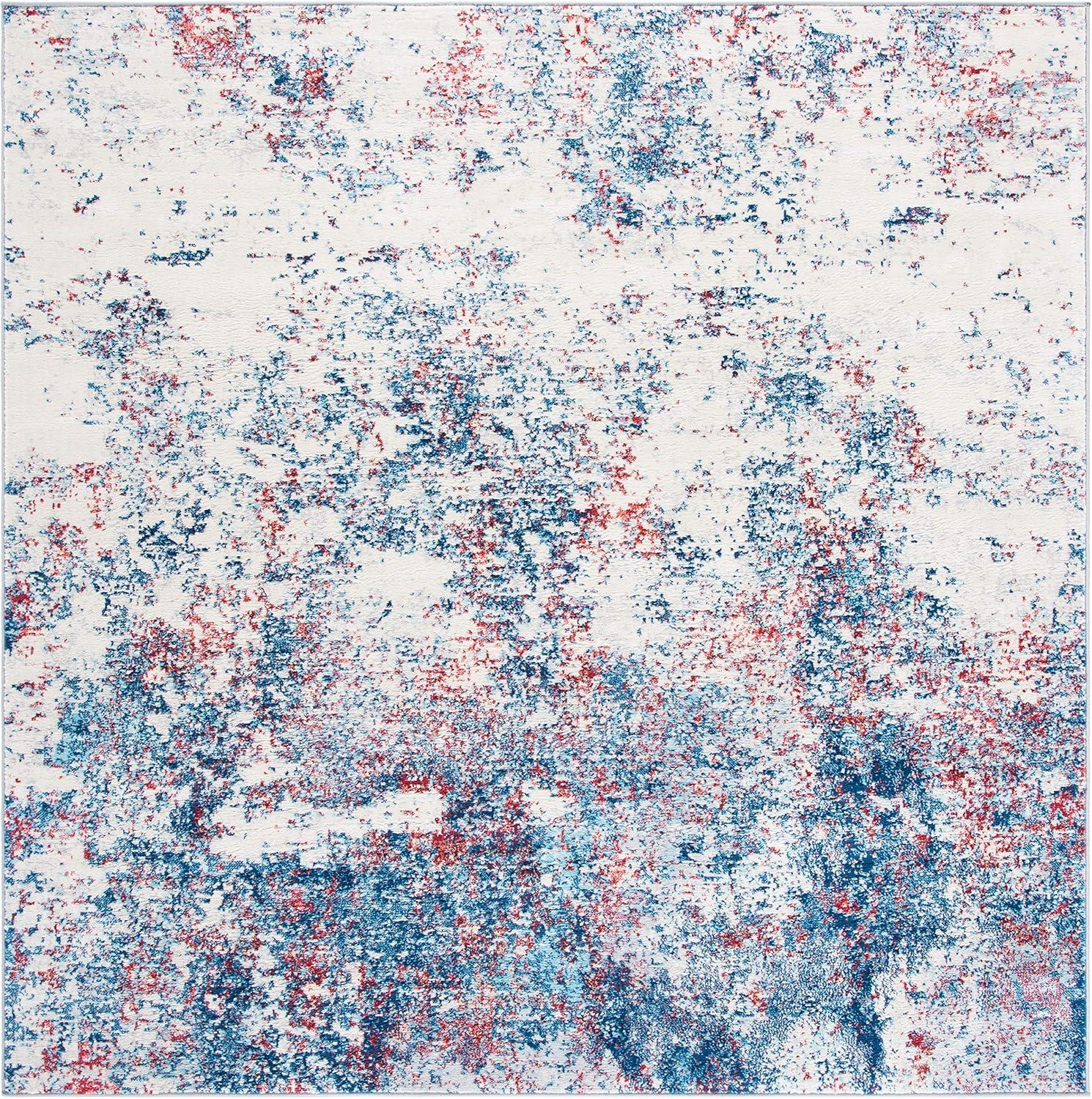 image:imageSAFAVIEH Brentwood Collection Area Rug 9 x 12 Grey amp Ivory Modern Abstract Design NonShedding amp Easy Care Ideal for High Traffic Areas in Living Room Bedroom BNT822HNavyRed