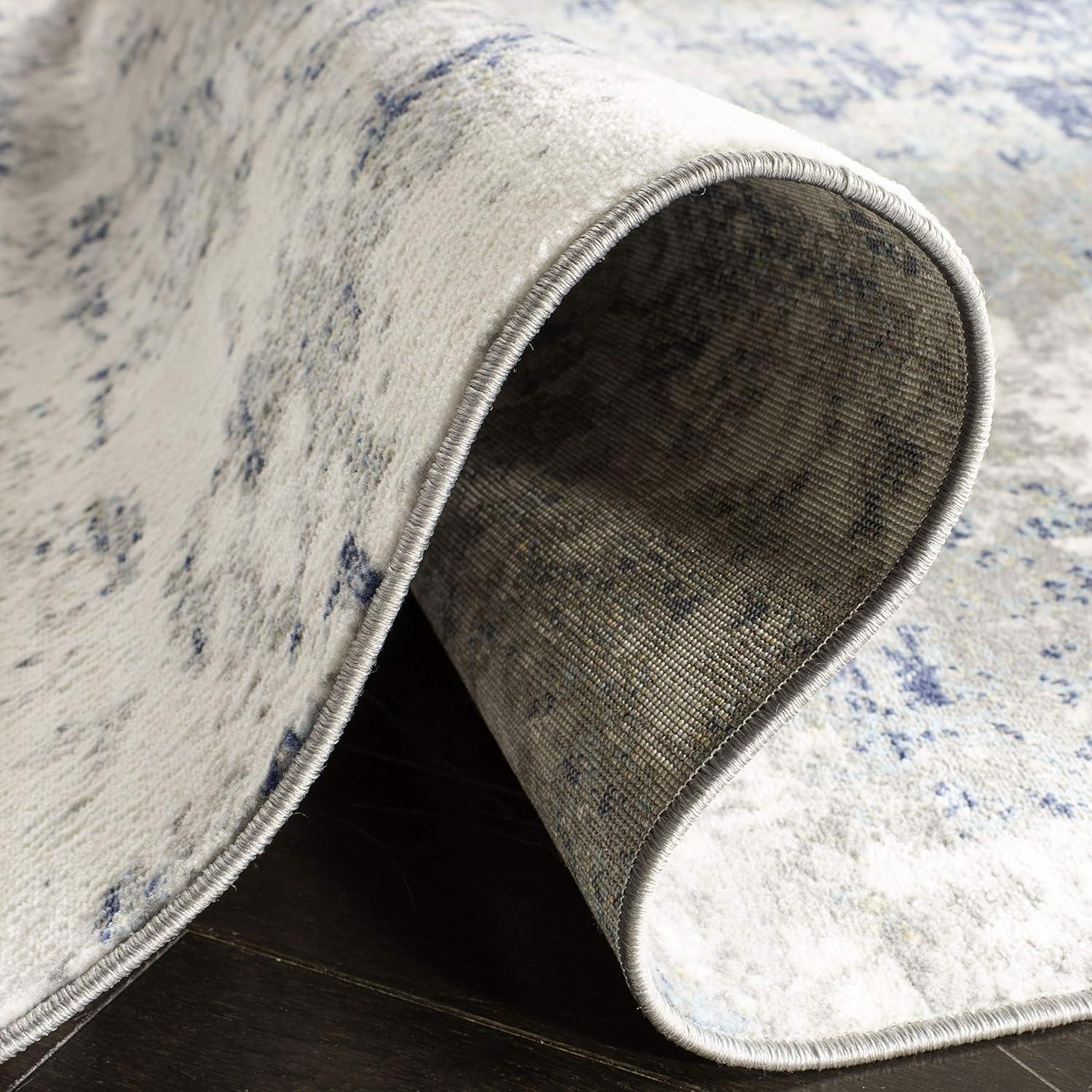 image:imageSAFAVIEH Brentwood Collection Area Rug 9 x 12 Grey amp Ivory Modern Abstract Design NonShedding amp Easy Care Ideal for High Traffic Areas in Living Room Bedroom BNT822HLight Grey Blue