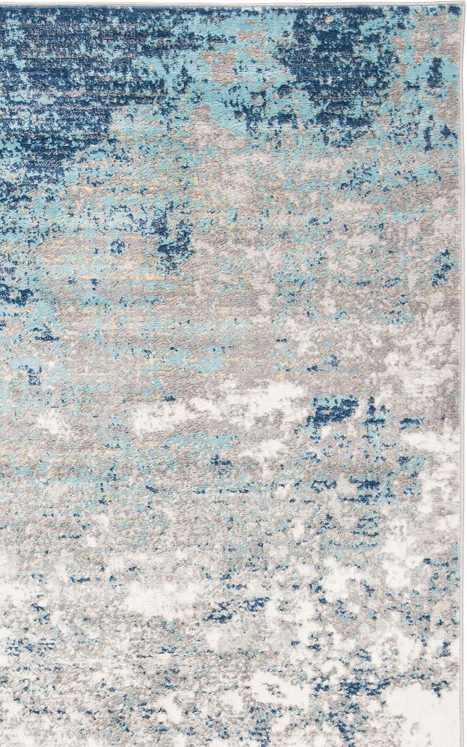 image:imageSAFAVIEH Brentwood Collection Area Rug 9 x 12 Grey amp Ivory Modern Abstract Design NonShedding amp Easy Care Ideal for High Traffic Areas in Living Room Bedroom BNT822HLight Grey Blue