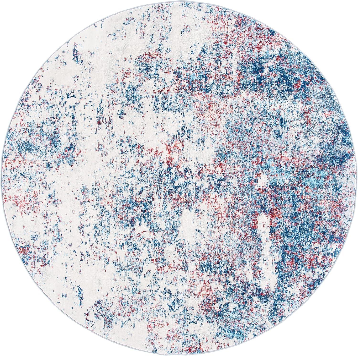 image:imageSAFAVIEH Brentwood Collection Area Rug 9 x 12 Grey amp Ivory Modern Abstract Design NonShedding amp Easy Care Ideal for High Traffic Areas in Living Room Bedroom BNT822HNavyRed