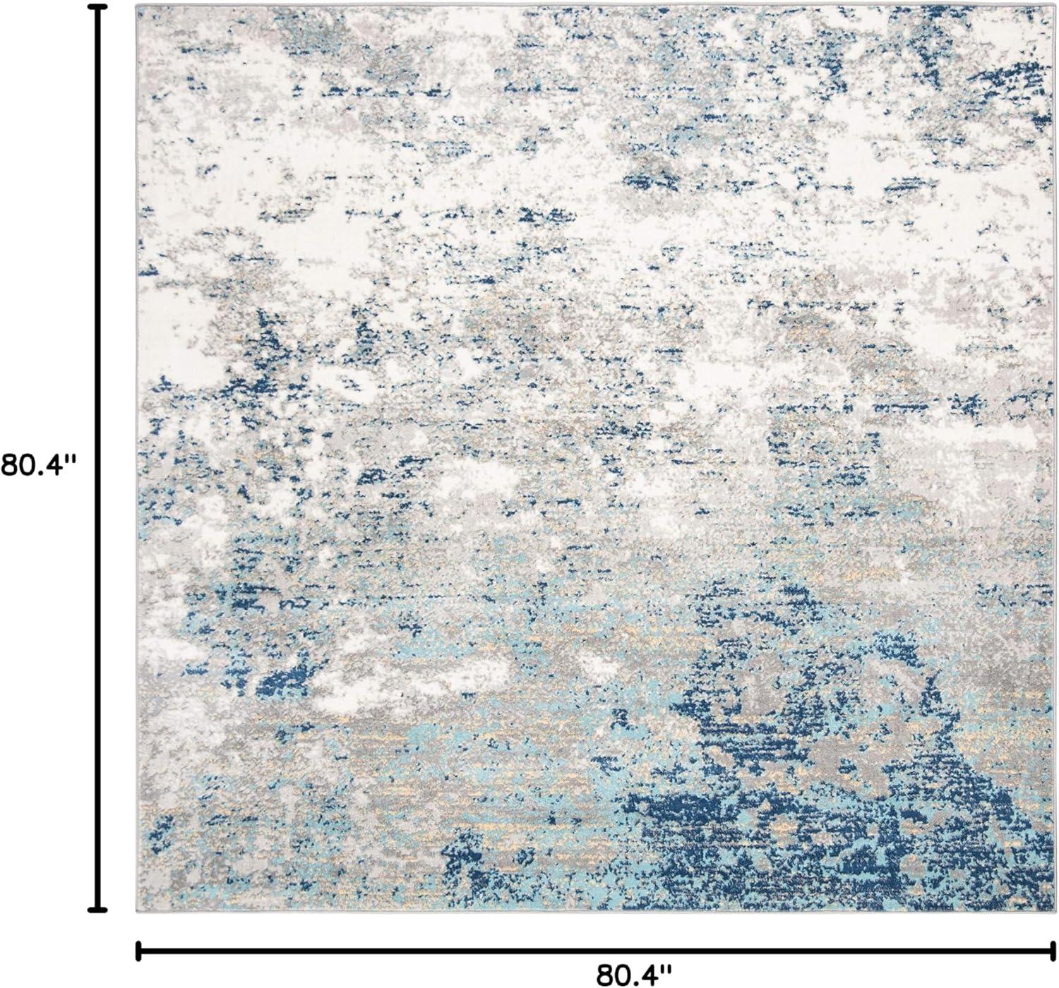 image:imageSAFAVIEH Brentwood Collection Area Rug 9 x 12 Grey amp Ivory Modern Abstract Design NonShedding amp Easy Care Ideal for High Traffic Areas in Living Room Bedroom BNT822HLight Grey Blue