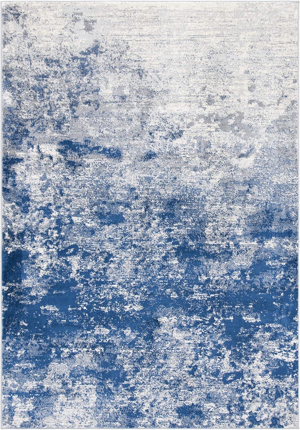 image:imageSAFAVIEH Brentwood Collection Area Rug 9 x 12 Grey amp Ivory Modern Abstract Design NonShedding amp Easy Care Ideal for High Traffic Areas in Living Room Bedroom BNT822HGreyNavy