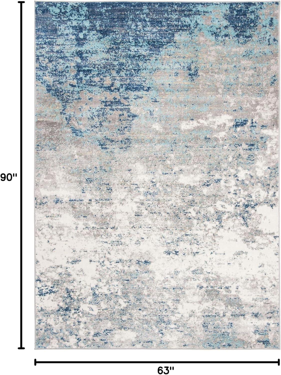image:imageSAFAVIEH Brentwood Collection Area Rug 9 x 12 Grey amp Ivory Modern Abstract Design NonShedding amp Easy Care Ideal for High Traffic Areas in Living Room Bedroom BNT822HLight Grey Blue