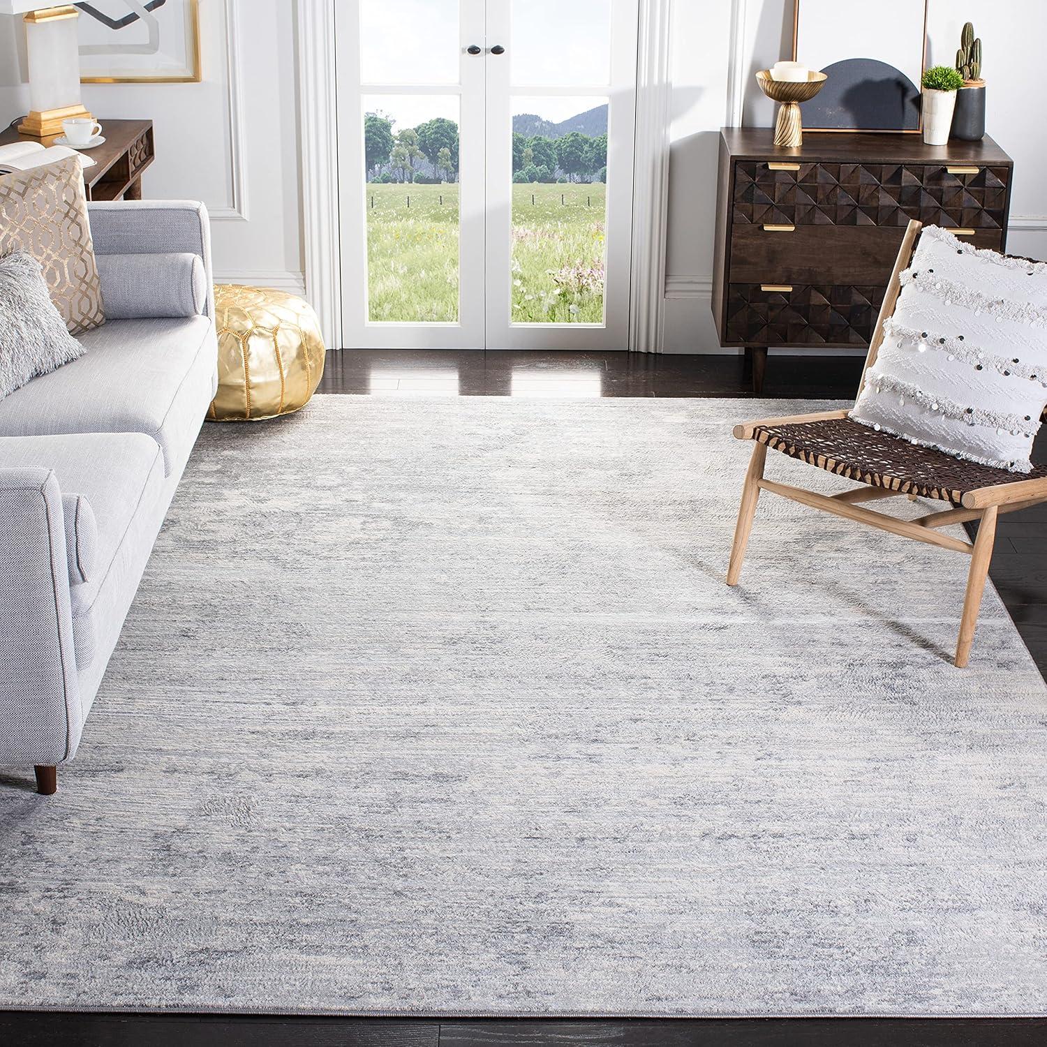 image:imageSAFAVIEH Brentwood Collection Area Rug 9 x 12 Grey amp Ivory Modern Abstract Design NonShedding amp Easy Care Ideal for High Traffic Areas in Living Room Bedroom BNT822HIvoryGrey
