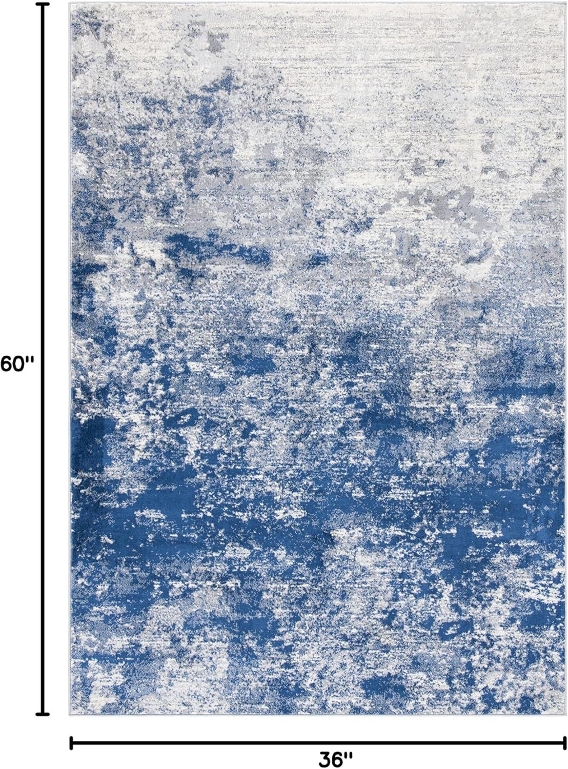 image:imageSAFAVIEH Brentwood Collection Area Rug 9 x 12 Grey amp Ivory Modern Abstract Design NonShedding amp Easy Care Ideal for High Traffic Areas in Living Room Bedroom BNT822HGreyNavy
