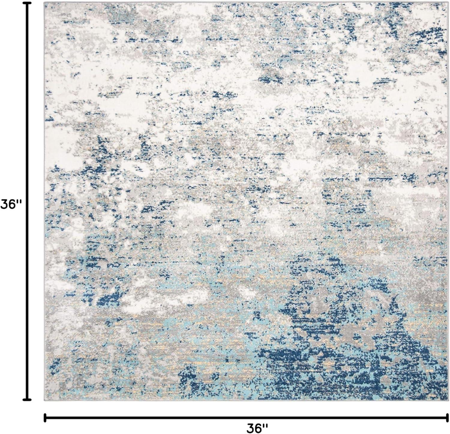 image:imageSAFAVIEH Brentwood Collection Area Rug 9 x 12 Grey amp Ivory Modern Abstract Design NonShedding amp Easy Care Ideal for High Traffic Areas in Living Room Bedroom BNT822HLight Grey Blue