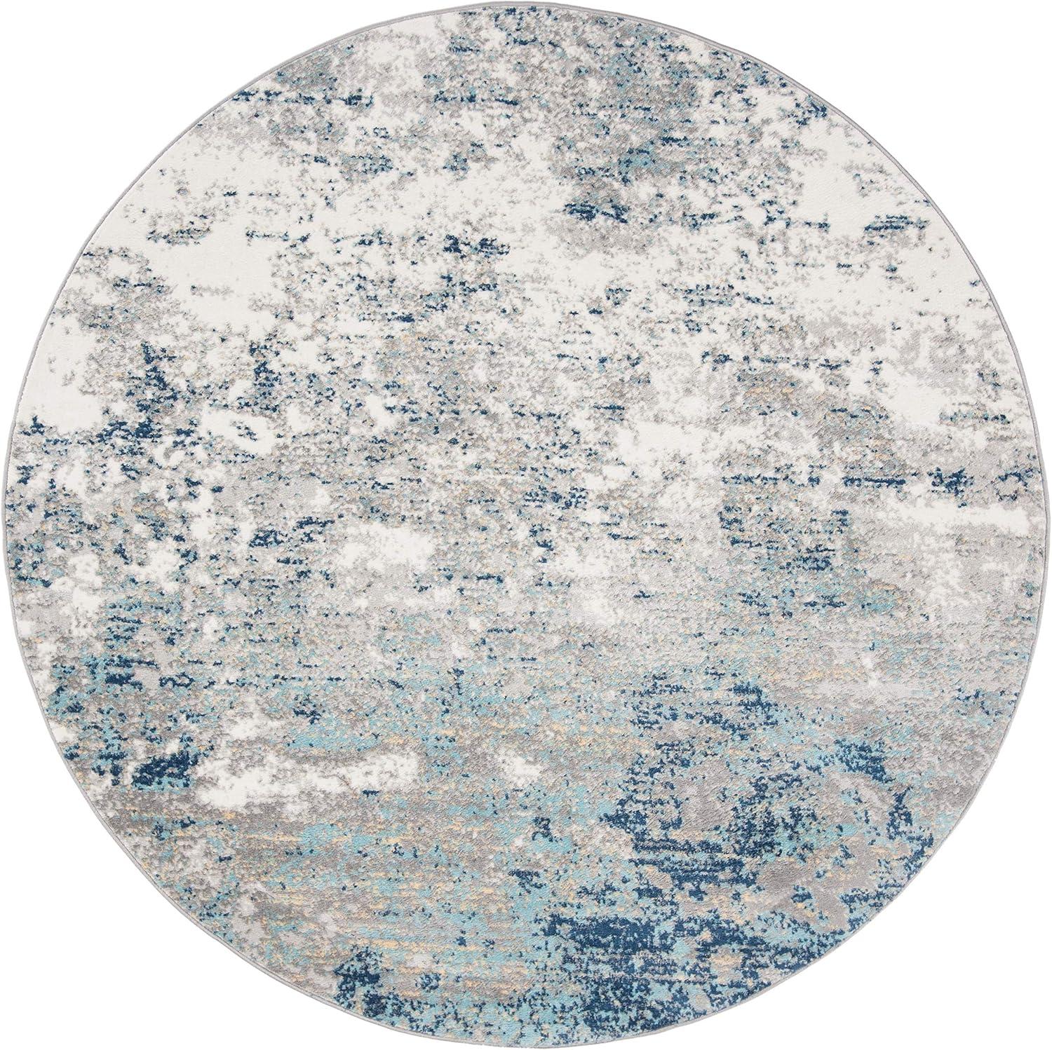 image:imageSAFAVIEH Brentwood Collection Area Rug 9 x 12 Grey amp Ivory Modern Abstract Design NonShedding amp Easy Care Ideal for High Traffic Areas in Living Room Bedroom BNT822HLight Grey Blue