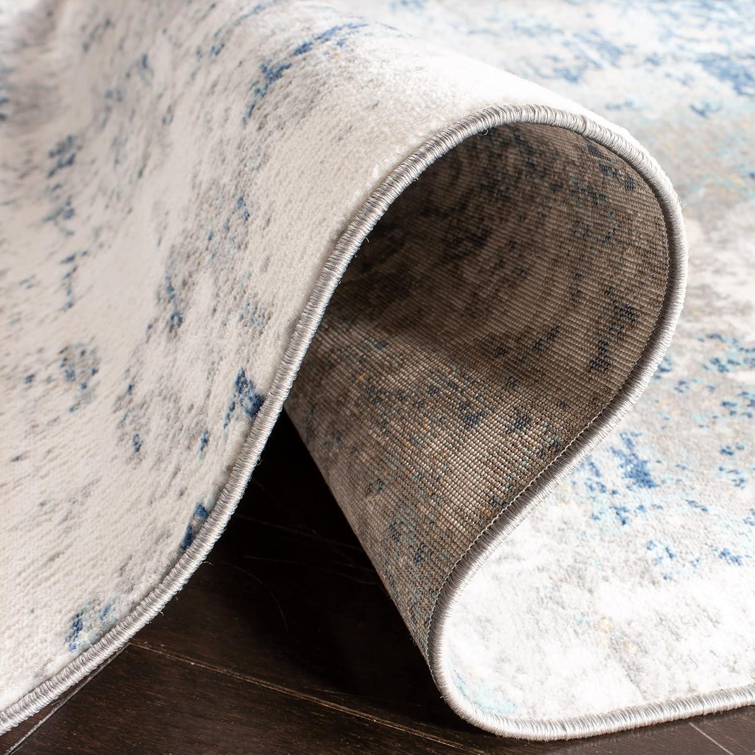 image:imageSAFAVIEH Brentwood Collection Area Rug 9 x 12 Grey amp Ivory Modern Abstract Design NonShedding amp Easy Care Ideal for High Traffic Areas in Living Room Bedroom BNT822HLight Grey Blue