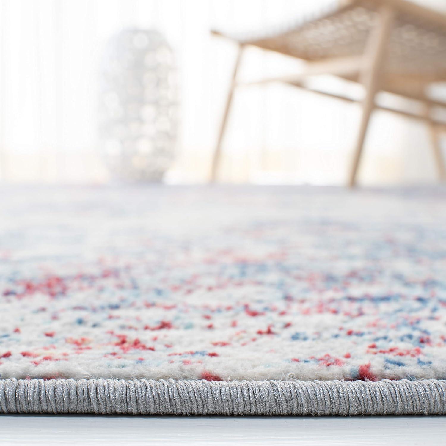 image:imageSAFAVIEH Brentwood Collection Area Rug 9 x 12 Grey amp Ivory Modern Abstract Design NonShedding amp Easy Care Ideal for High Traffic Areas in Living Room Bedroom BNT822HNavyRed