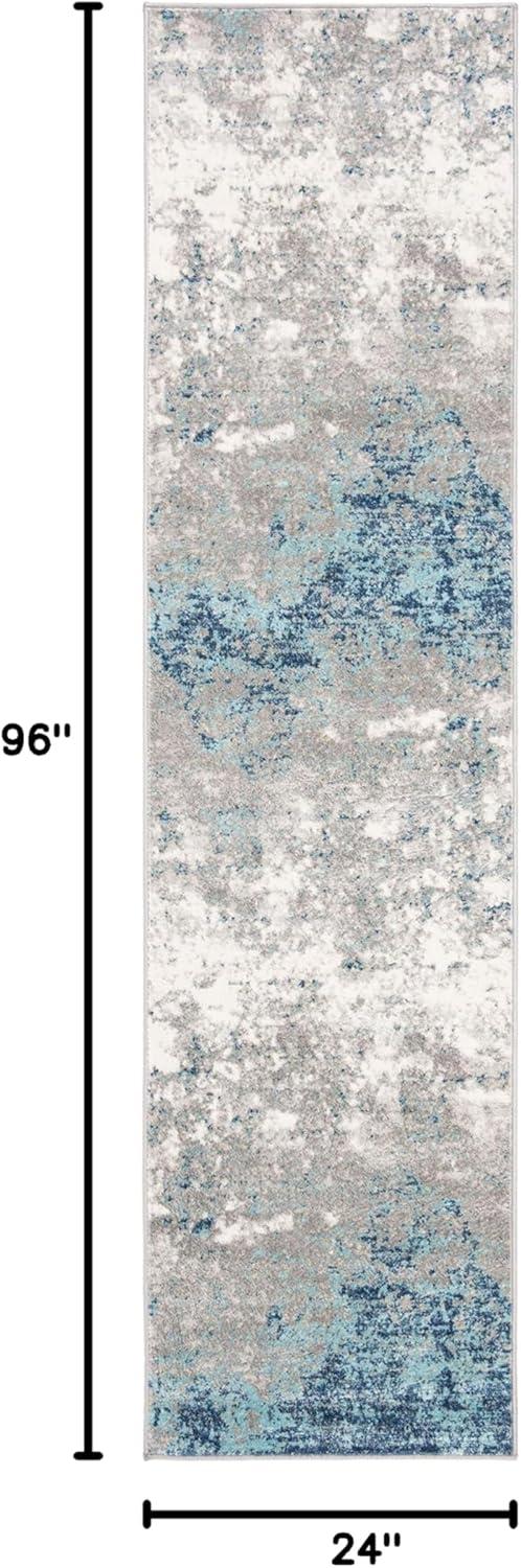 image:imageSAFAVIEH Brentwood Collection Area Rug 9 x 12 Grey amp Ivory Modern Abstract Design NonShedding amp Easy Care Ideal for High Traffic Areas in Living Room Bedroom BNT822HLight Grey Blue