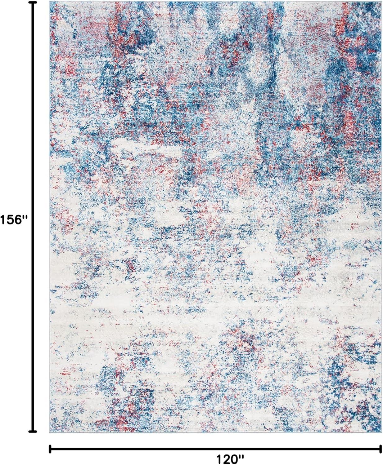 image:imageSAFAVIEH Brentwood Collection Area Rug 9 x 12 Grey amp Ivory Modern Abstract Design NonShedding amp Easy Care Ideal for High Traffic Areas in Living Room Bedroom BNT822HNavyRed