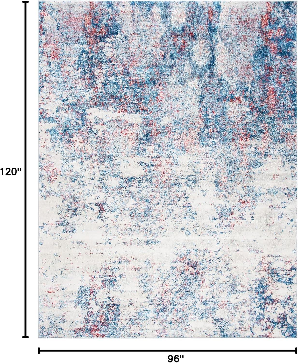 image:imageSAFAVIEH Brentwood Collection Area Rug 9 x 12 Grey amp Ivory Modern Abstract Design NonShedding amp Easy Care Ideal for High Traffic Areas in Living Room Bedroom BNT822HNavyRed
