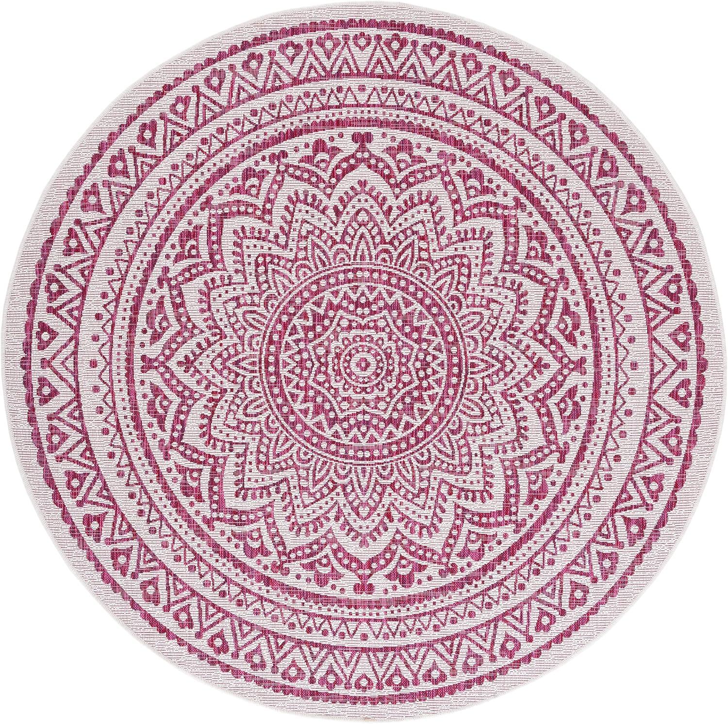 image:imageSAFAVIEH Courtyard Collection 8 x 10 BeigeBrown CY8734 IndoorOutdoor Patio Backyard Mudroom AreaRugIvoryFuchsia