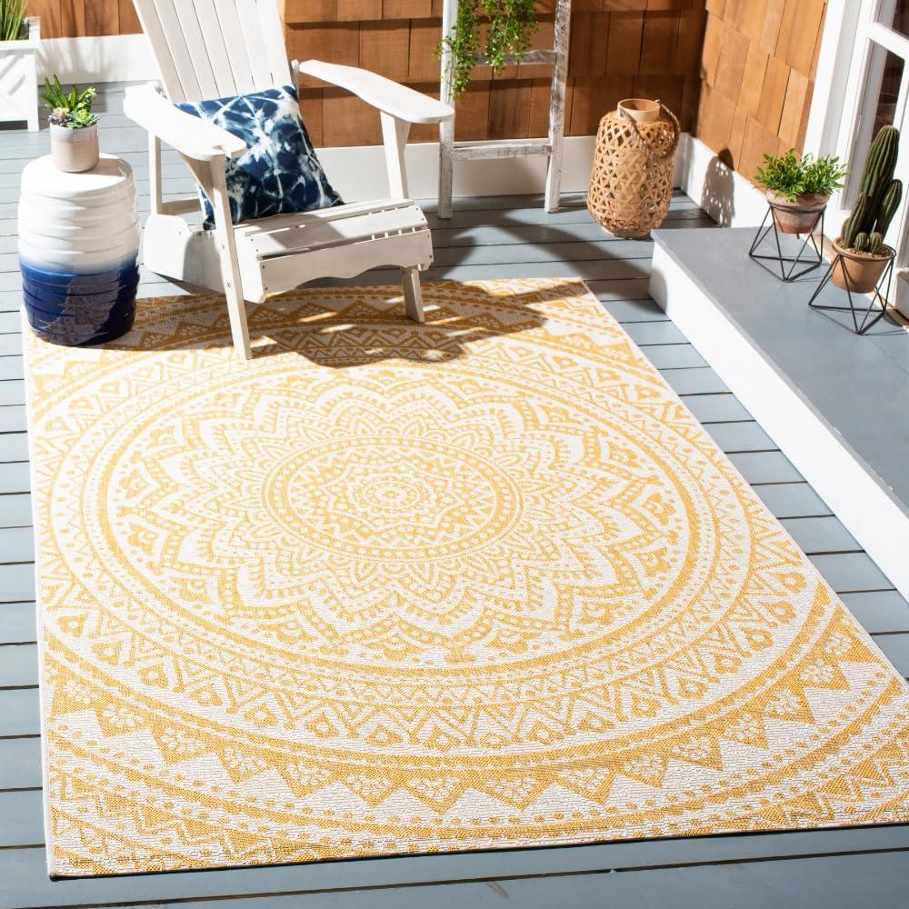 image:imageSAFAVIEH Courtyard Collection 8 x 10 BeigeBrown CY8734 IndoorOutdoor Patio Backyard Mudroom AreaRugIvoryGold
