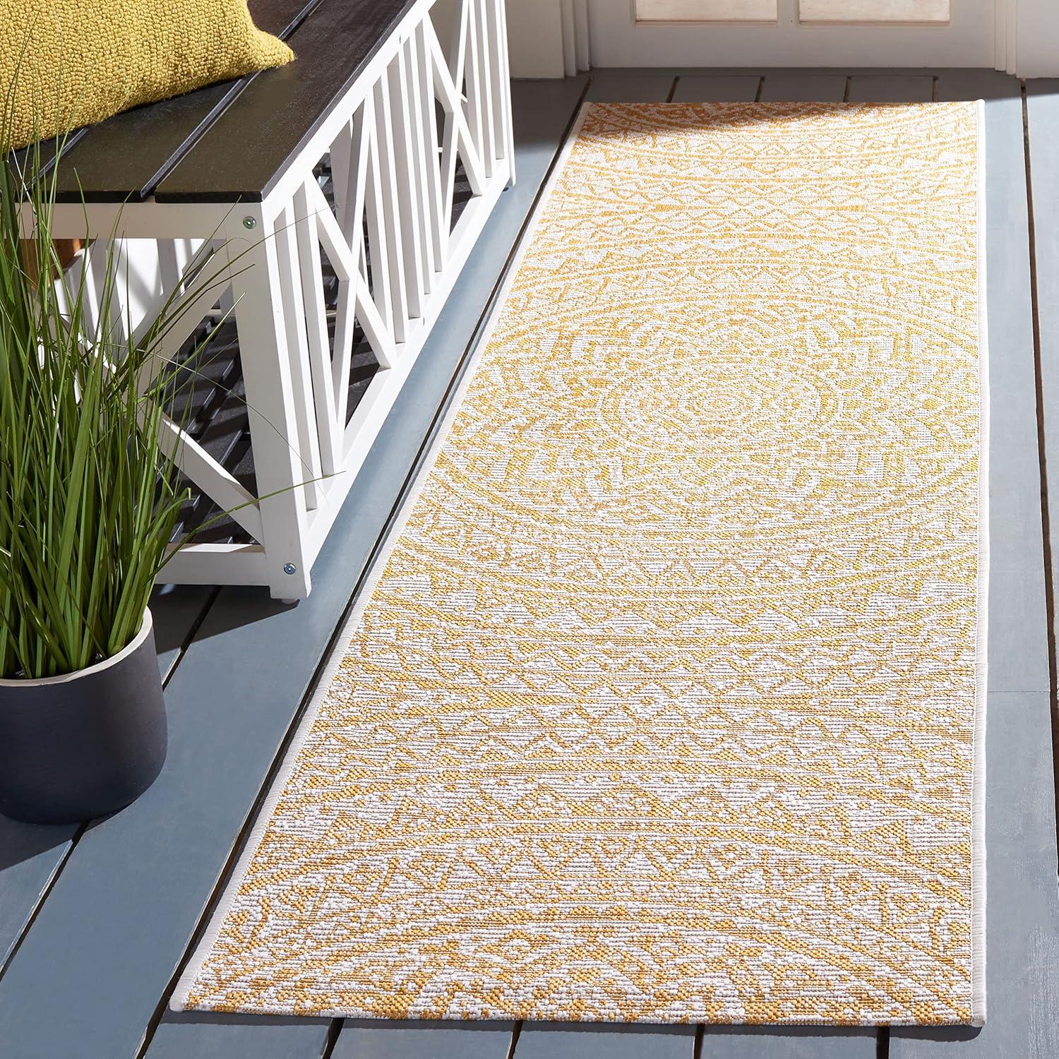 image:imageSAFAVIEH Courtyard Collection 8 x 10 BeigeBrown CY8734 IndoorOutdoor Patio Backyard Mudroom AreaRugIvoryGold