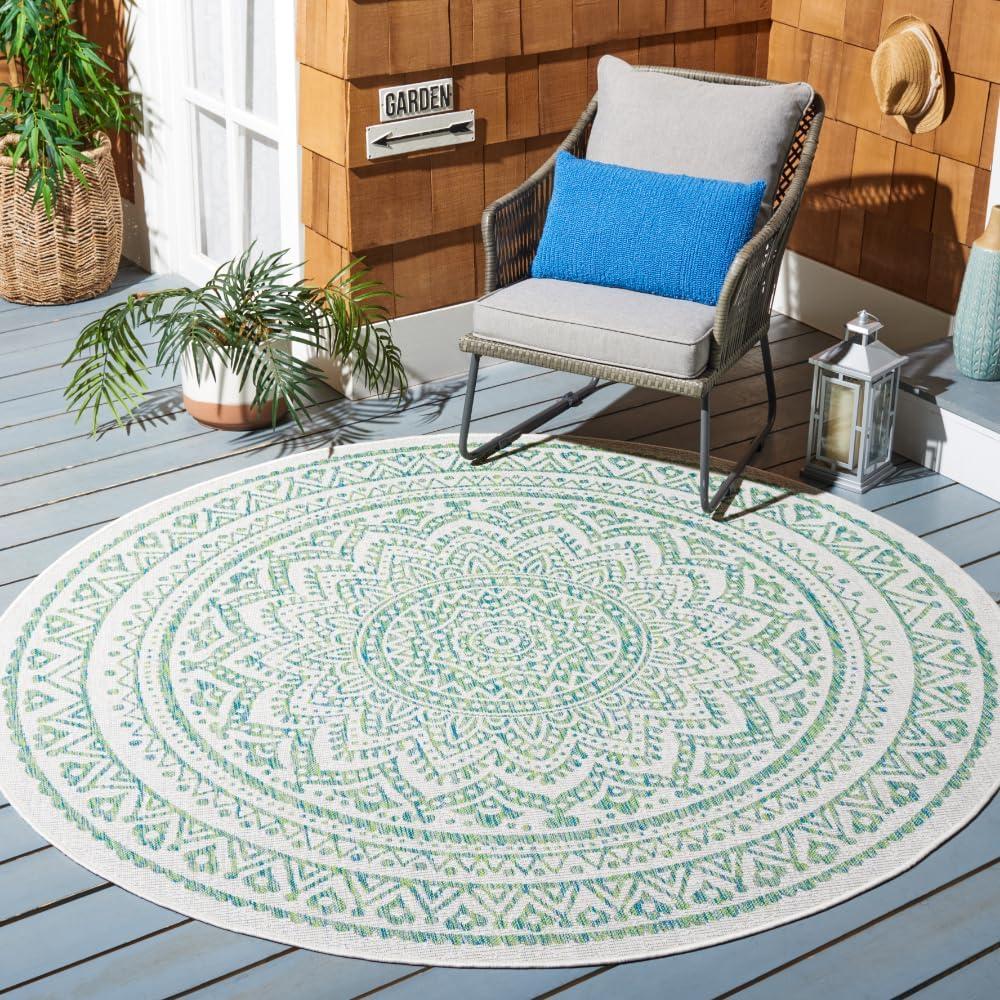 image:imageSAFAVIEH Courtyard Collection 8 x 10 BeigeBrown CY8734 IndoorOutdoor Patio Backyard Mudroom AreaRugIvoryGreen