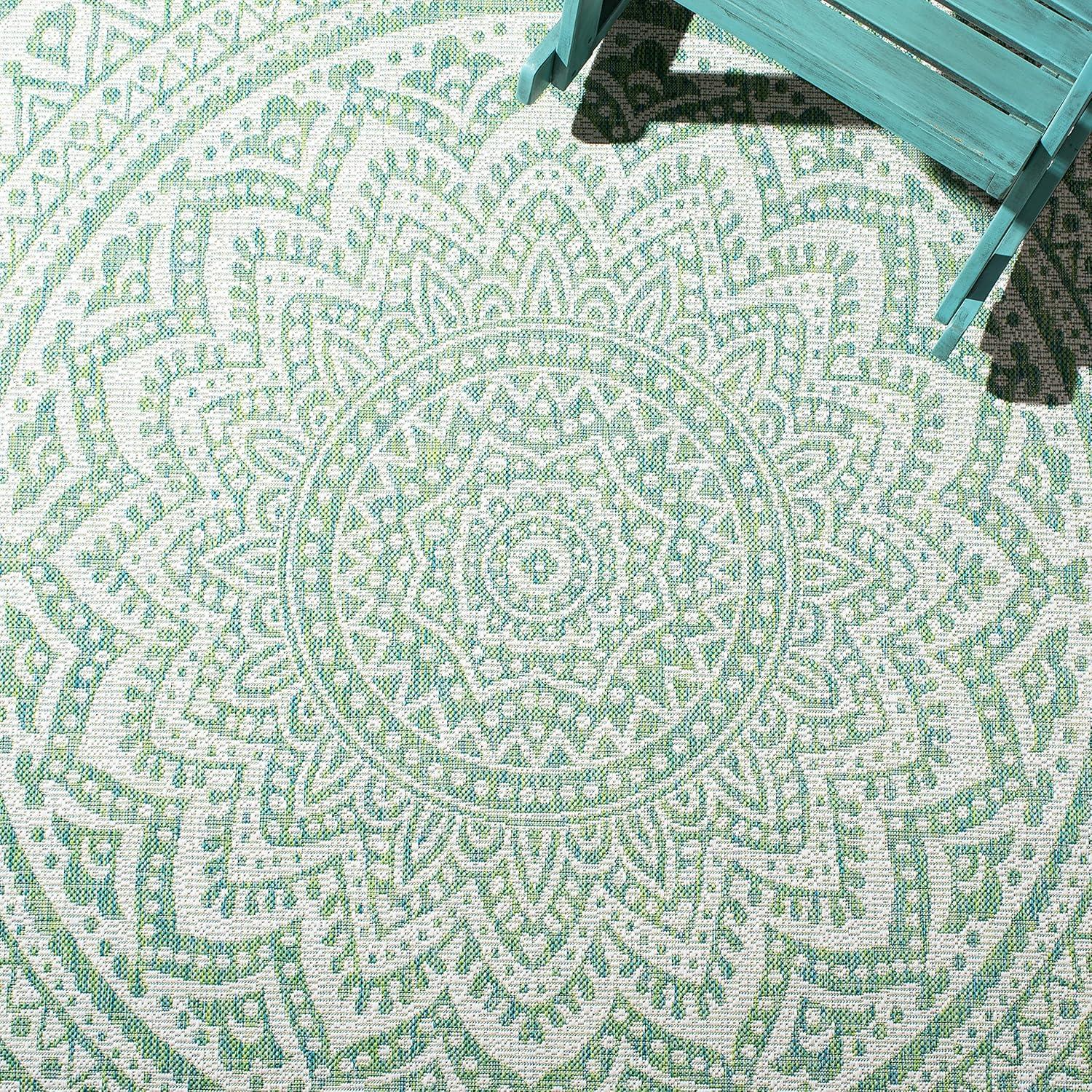 image:imageSAFAVIEH Courtyard Collection 8 x 10 BeigeBrown CY8734 IndoorOutdoor Patio Backyard Mudroom AreaRugIvoryGreen